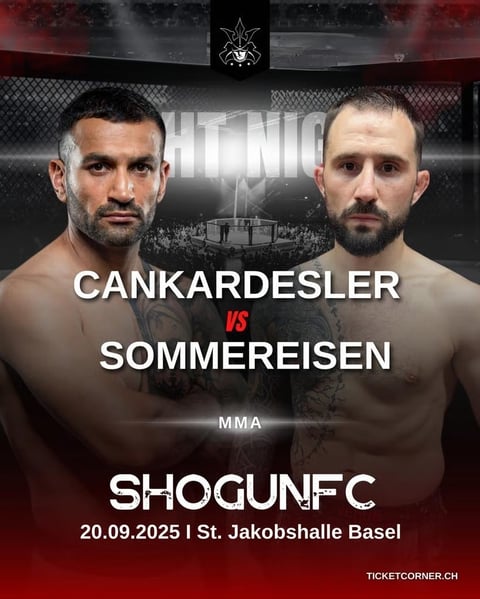 MMA fight poster for Cankardesler vs Sommereisen at Shogun FC on September 20, 2025 in Basel